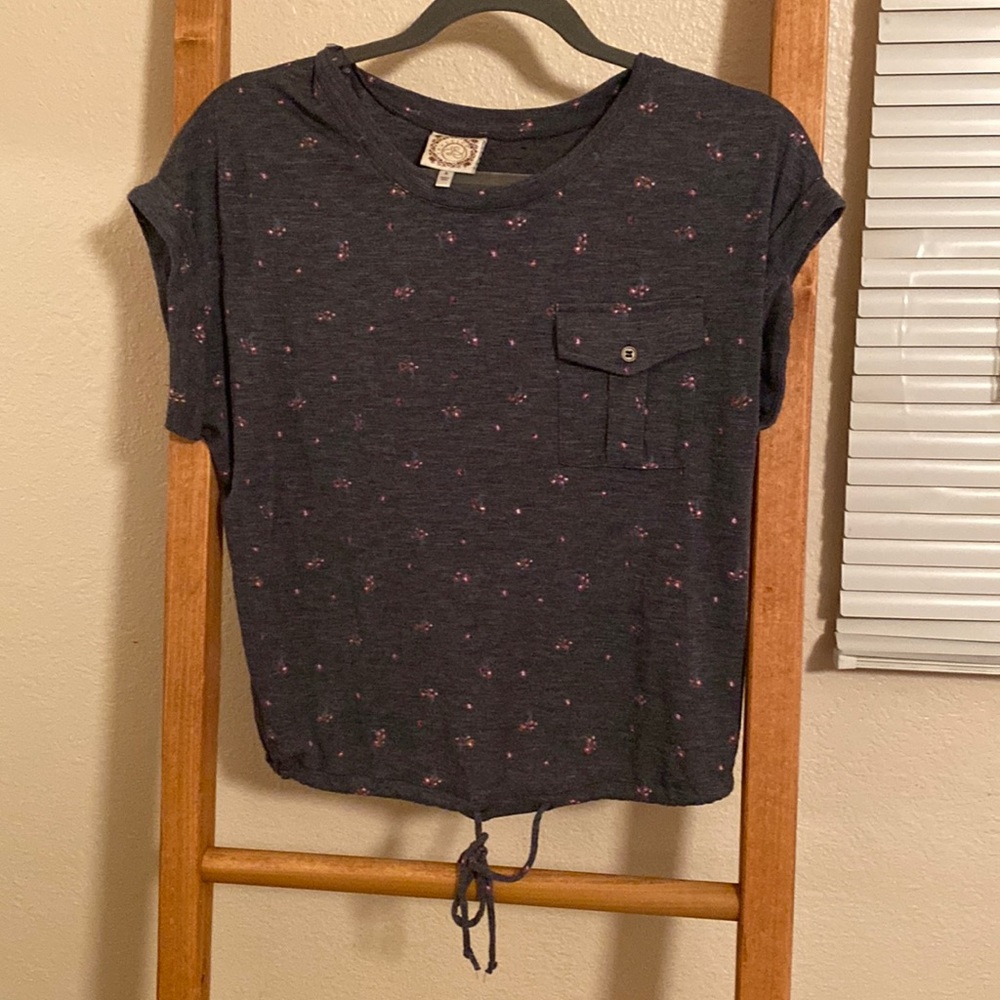 Navy blue small floral top